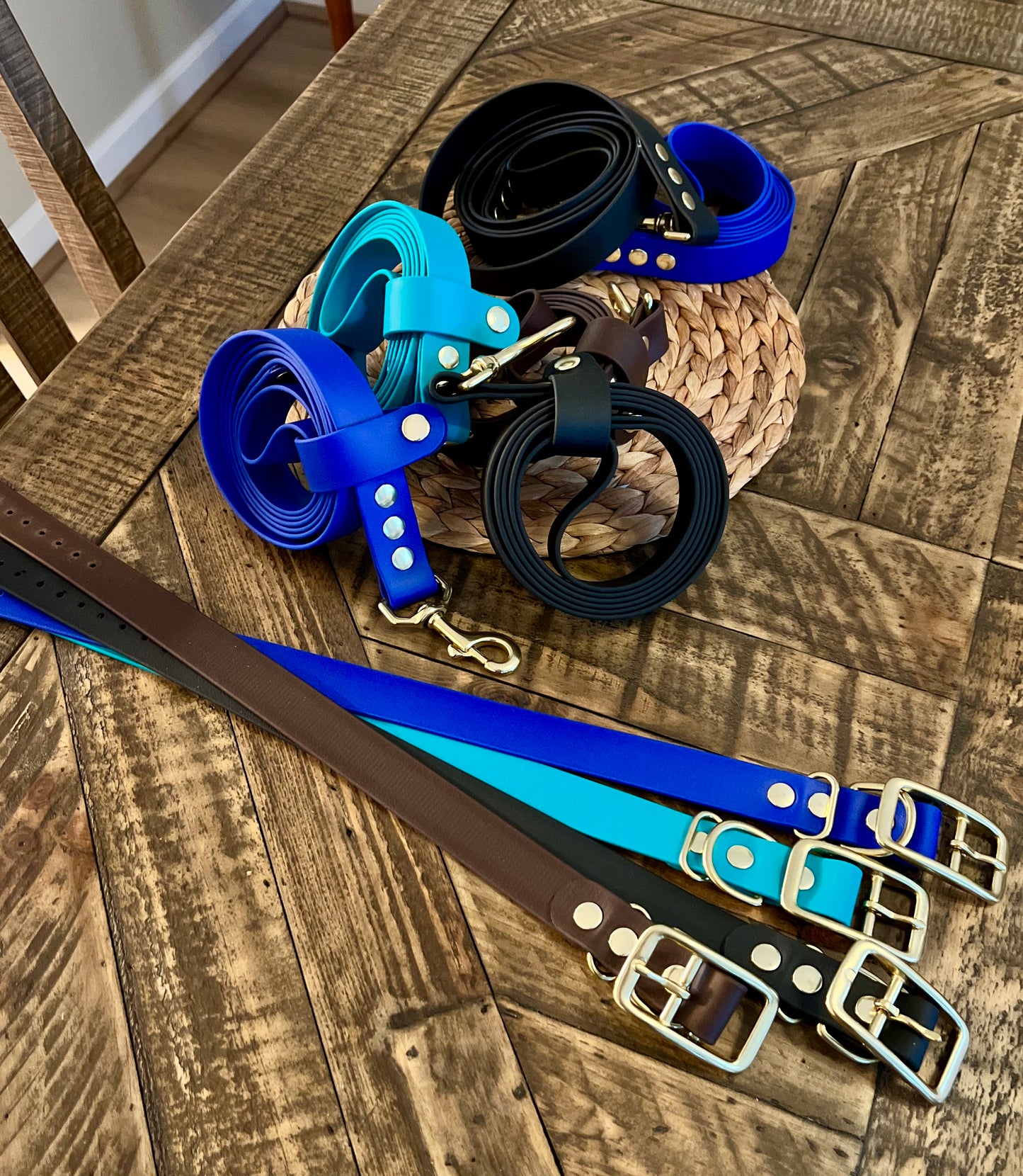 Elk Hill Leashes (Top) Indigo, Teal, Brown, Black