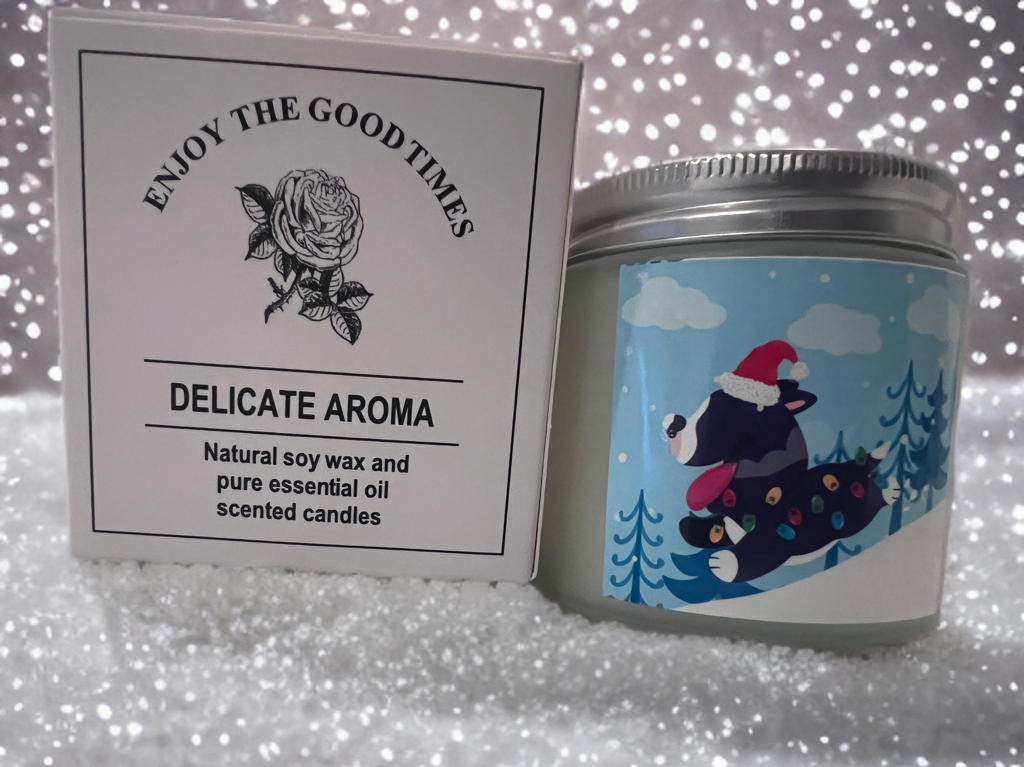Sweetgrass Scent 3.5 oz Candle- Dog Themed