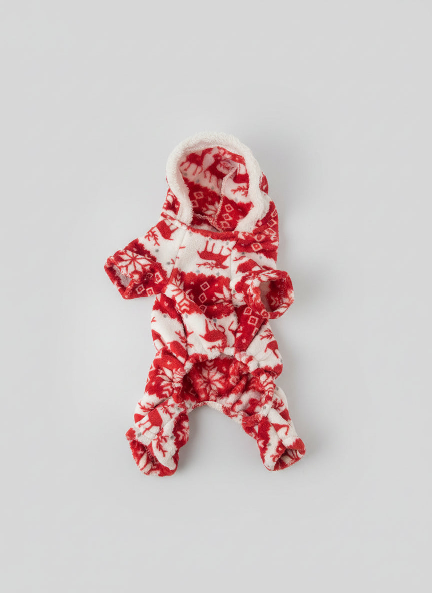 Snuggle Pup Fleece Pajamas- Medium