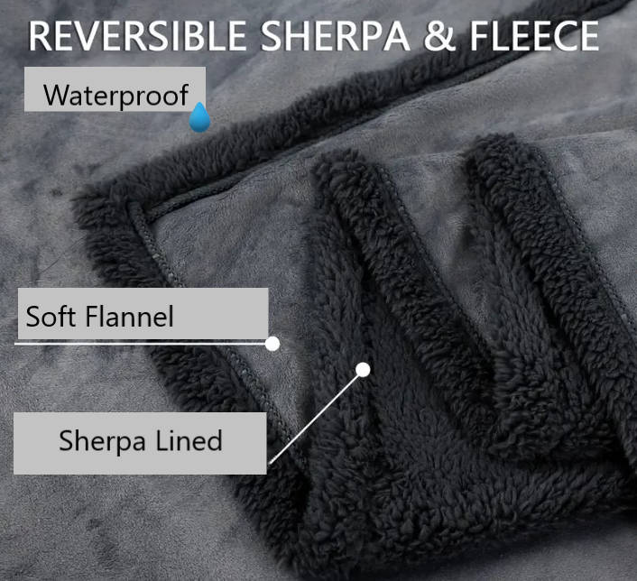 Waterproof Dog Blanket - Double-Sided Sherpa Fleece