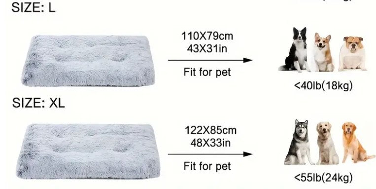 Comfortable Plush Dog Bed- Washable and Durable