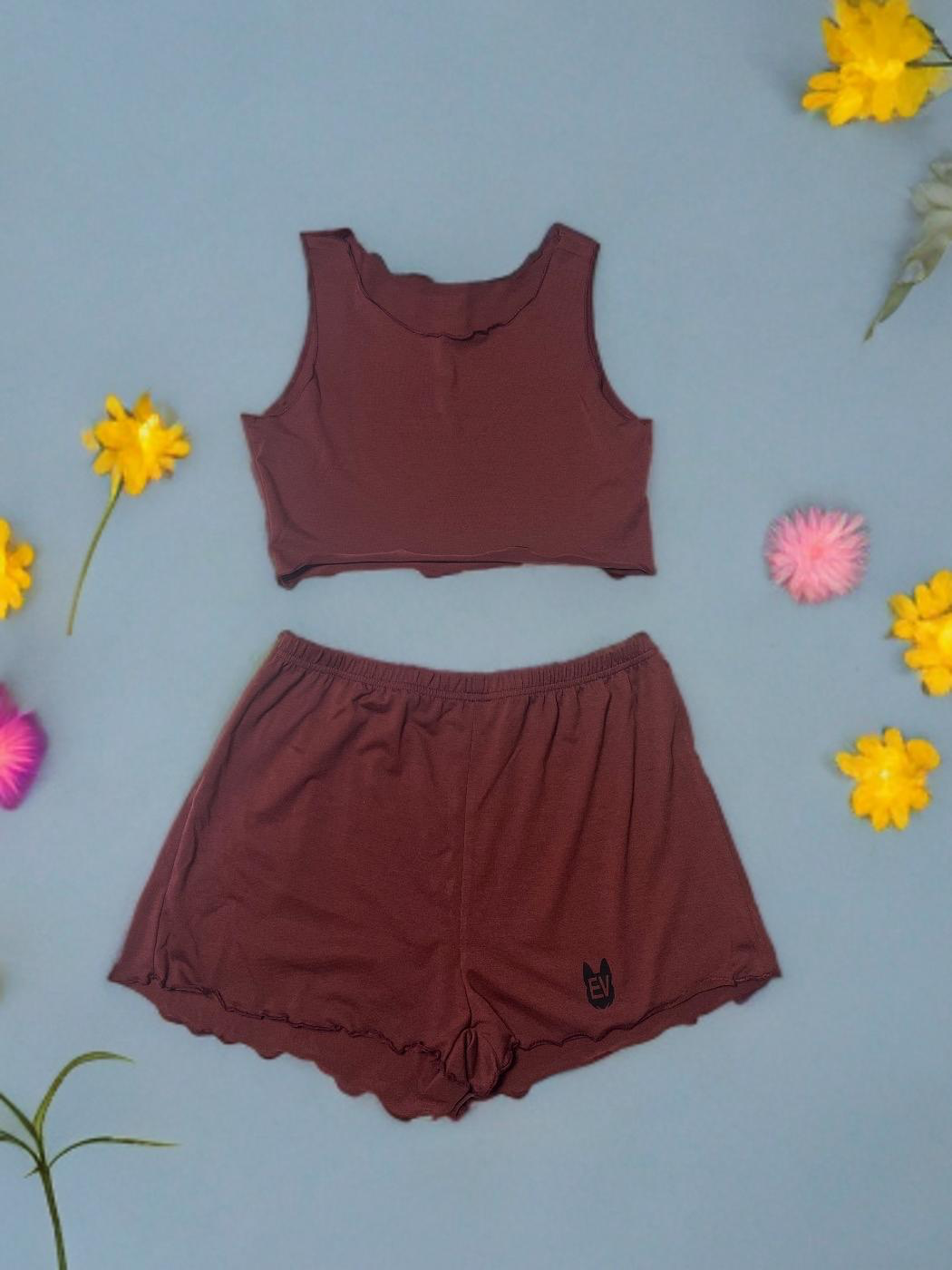 EV Soft Bloom Lounge Set (Top & Shorts)