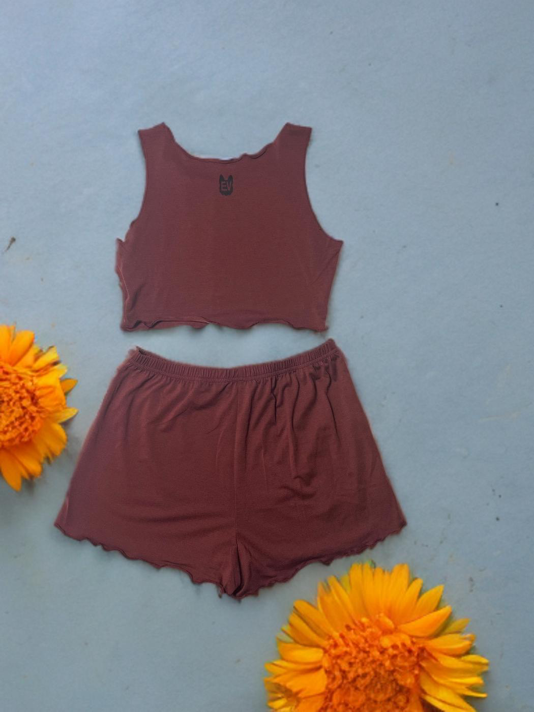 EV Soft Bloom Lounge Set (Top & Shorts)