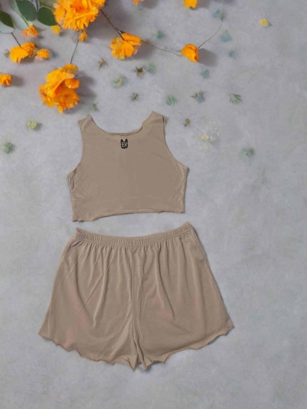 EV Soft Bloom Lounge Set (Top & Shorts)