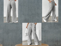 Casual Stripe Drawstring Wide Leg Pants