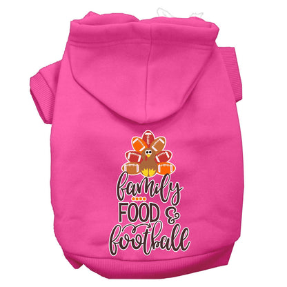 Family, Food & Football Screen Print Pet Hoodie- XS