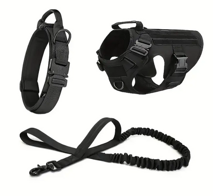 Dog Tactical Harness, Collar, and Leash Gear (Complete Set)
