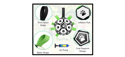 Interactive Dog Soccer Ball with Straps