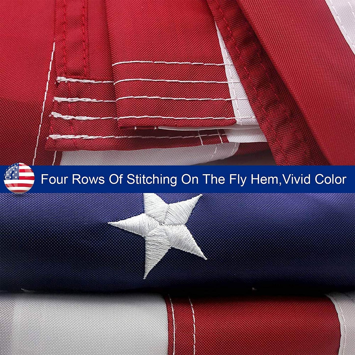 Outdoor American Flag- Heavy Duty w/ Embroidered Stars