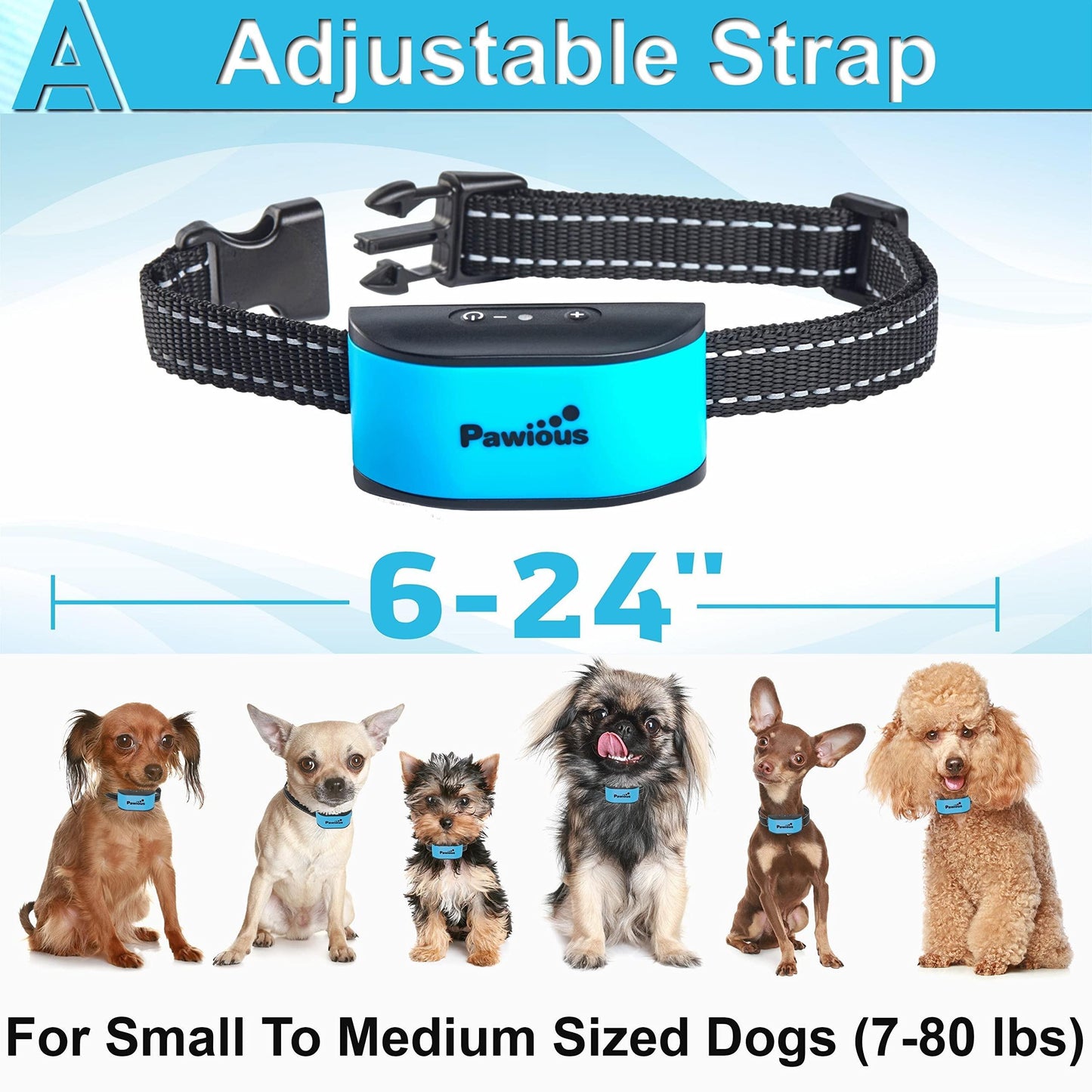 Small No Shock Dog Bark Collar- Rechargeable and Rainproof!