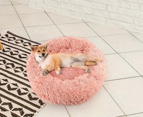 Cozy Donut Plush Dog Bed- Washable