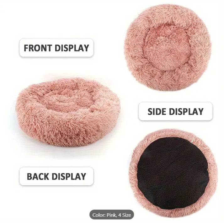 Cozy Donut Plush Dog Bed- Washable